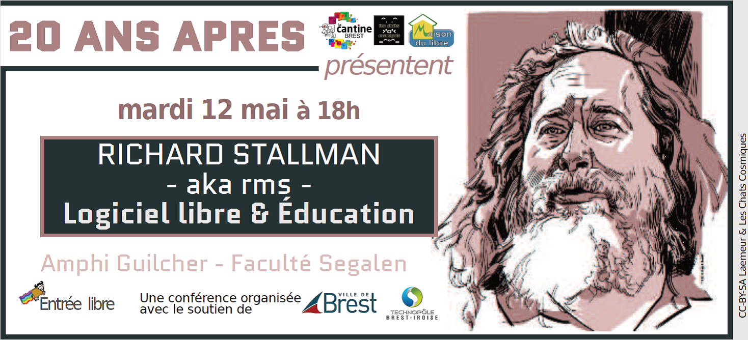 Conférence de Richard Stallman @ Amphi Guilcher, Faculté Segalen | Brest | Bretagne | France